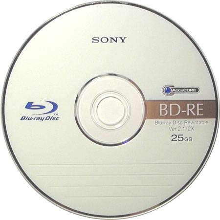  BD-RE Sony 25 Гбайт – некогда недостижимая цифра для 12-сантиметрового диска
